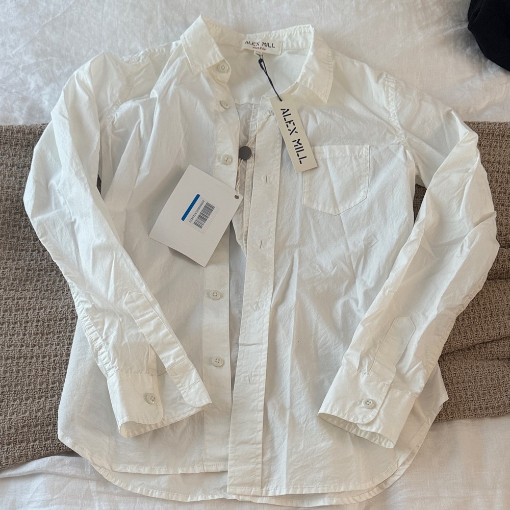 Alex Mill Women’s Bobby Cotton White Button Down Shirt